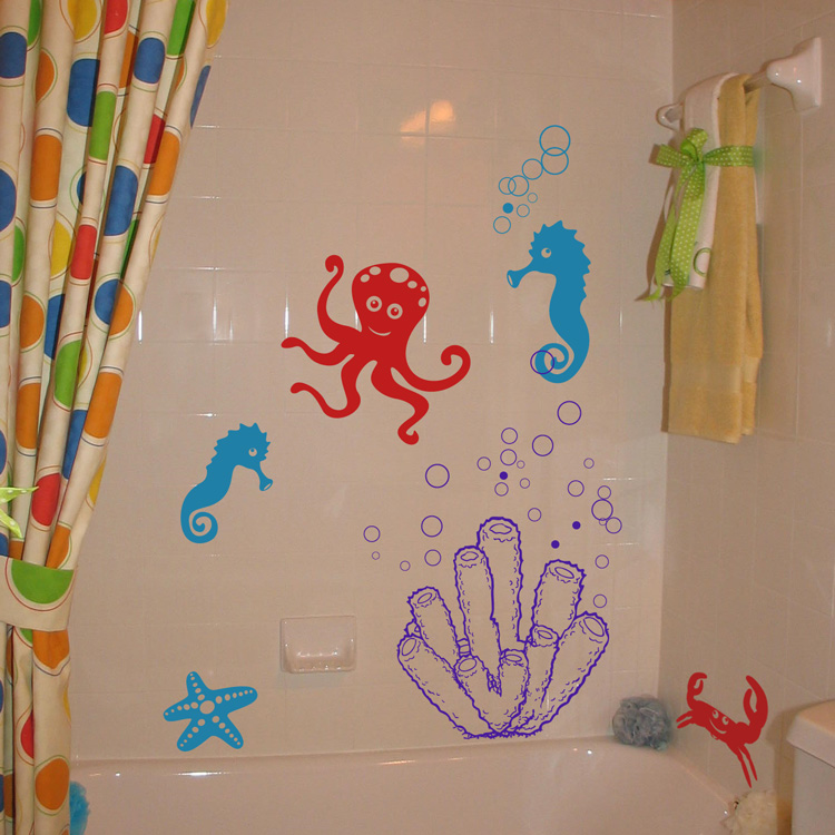 decoração de banheiros com adesivos criativos