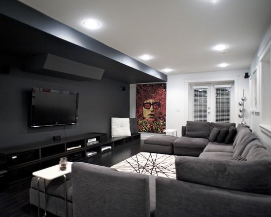 decoração de home theaters com sofás modernos