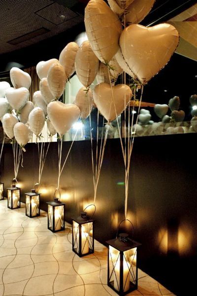 balões de coração para festa de noivado