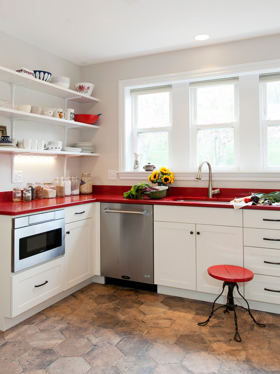 cozinha vermelha bonita