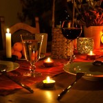 Decoração de Mesa de jantar romântico
