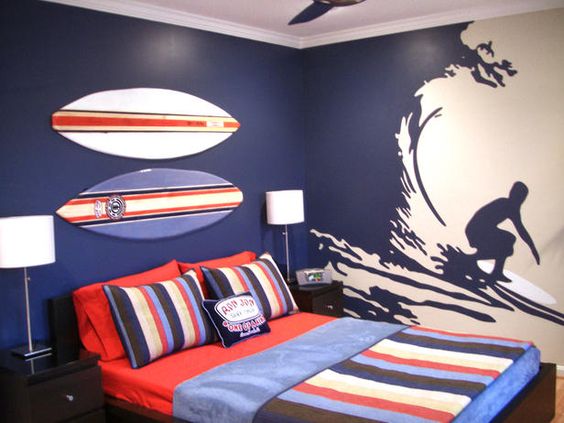 quartos de meninos tema surf