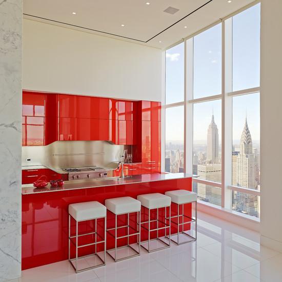 cozinhas vermelhas para apartamentos